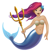 Emoji 🧜🏼‍♀️ Sirena Donna: Carnagione Abbastanza Chiara su Apple iOS 13.3.