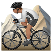 🚵🏽 Emoji Pessoa Fazendo Mountain Bike: Pele Morena na Apple iOS 13.3.