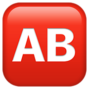 🆎 Emoji Großbuchstaben AB in rotem Quadrat Apple iOS 13.3.