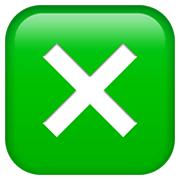Émoji ❎ Bouton Croix sur Apple iOS 13.3.