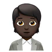 🧑🏿‍💼 Emoji Büroangestellte(r): dunkle Hautfarbe Apple iOS 13.3.