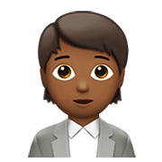 🧑🏾‍💼 Emoji Büroangestellte(r): mitteldunkle Hautfarbe Apple iOS 13.3.