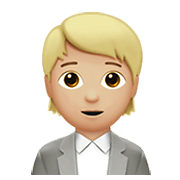 🧑🏼‍💼 Emoji Oficinista Hombre: Tono De Piel Claro Medio en Apple iOS 13.3.
