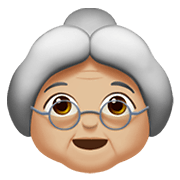 👵🏼 Emoji Anciana: Tono De Piel Claro Medio en Apple iOS 13.3.