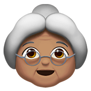 👵🏽 Emoji Anciana: Tono De Piel Medio en Apple iOS 13.3.