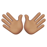 👐🏽 Emoji offene Hände: mittlere Hautfarbe Apple iOS 13.3.