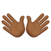 👐🏾 Emoji Mãos Abertas: Pele Morena Escura na Apple iOS 13.3.