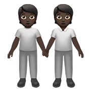🧑🏿‍🤝‍🧑🏿 Emoji Dos Personas Dándose La Mano: Tono De Piel Oscuro en Apple iOS 13.3.