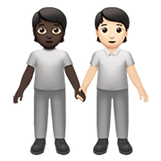 🧑🏿‍🤝‍🧑🏻 Emoji sich an den Händen haltende Personen: dunkle Hautfarbe, helle Hautfarbe Apple iOS 13.3.