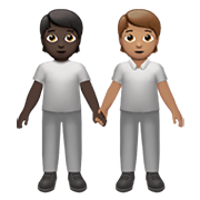 Émoji 🧑🏿‍🤝‍🧑🏽 Deux Personnes Se Tenant La Main : Peau Foncée Et Peau Légèrement Mate sur Apple iOS 13.3.