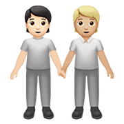 🧑🏻‍🤝‍🧑🏼 Emoji sich an den Händen haltende Personen: helle Hautfarbe, mittelhelle Hautfarbe Apple iOS 13.3.