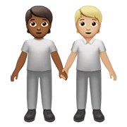 🧑🏾‍🤝‍🧑🏼 Emoji Dos Personas Dándose La Mano: Tono De Piel Oscuro Medio Y Tono De Piel Claro Medio en Apple iOS 13.3.