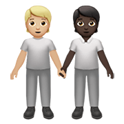 🧑🏼‍🤝‍🧑🏿 Emoji sich an den Händen haltende Personen: mittelhelle Hautfarbe, dunkle Hautfarbe Apple iOS 13.3.