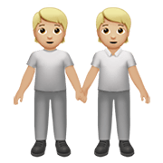 🧑🏼‍🤝‍🧑🏼 Emoji sich an den Händen haltende Personen: mittelhelle Hautfarbe Apple iOS 13.3.