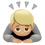 Emoji 🙇🏼 Persona Che Fa Un Inchino Profondo: Carnagione Abbastanza Chiara su Apple iOS 13.3.