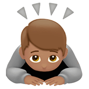 🙇🏽 Emoji Persona Haciendo Una Reverencia: Tono De Piel Medio en Apple iOS 13.3.