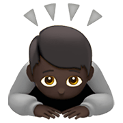 🙇🏿 Emoji Pessoa Fazendo Reverência: Pele Escura na Apple iOS 13.3.