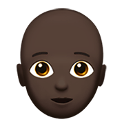 🧑🏿‍🦲 Emoji Persona: Tono De Piel Oscuro, Sin Pelo en Apple iOS 13.3.