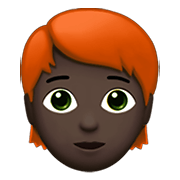🧑🏿‍🦰 Emoji Persona: Tono De Piel Oscuro, Pelo Pelirrojo en Apple iOS 13.3.