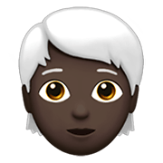 🧑🏿‍🦳 Emoji Erwachsener: dunkle Hautfarbe, weißes Haar Apple iOS 13.3.
