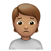 🙍🏽 Emoji missmutige Person: mittlere Hautfarbe Apple iOS 13.3.