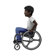 🧑🏿‍🦽 Emoji Person in manuellem Rollstuhl: dunkle Hautfarbe Apple iOS 13.3.