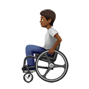 🧑🏾‍🦽 Emoji Pessoa Em Cadeira De Rodas Manual: Pele Morena Escura na Apple iOS 13.3.