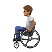 🧑🏽‍🦽 Emoji Person in manuellem Rollstuhl: mittlere Hautfarbe Apple iOS 13.3.