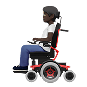 🧑🏿‍🦼 Emoji Person in motorisiertem Rollstuhl: dunkle Hautfarbe Apple iOS 13.3.