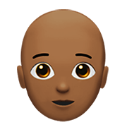 🧑🏾‍🦲 Emoji Erwachsener: mitteldunkle Hautfarbe, Glatze Apple iOS 13.3.