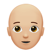🧑🏼‍🦲 Emoji Pessoa: Pele Morena Clara E Careca na Apple iOS 13.3.