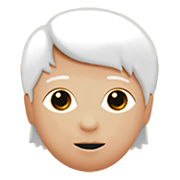 🧑🏼‍🦳 Emoji Erwachsener: mittelhelle Hautfarbe, weißes Haar Apple iOS 13.3.