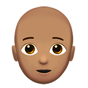 🧑🏽‍🦲 Emoji Persona: Tono De Piel Medio, Sin Pelo en Apple iOS 13.3.