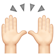 🙌🏻 Emoji zwei erhobene Handflächen: helle Hautfarbe Apple iOS 13.3.