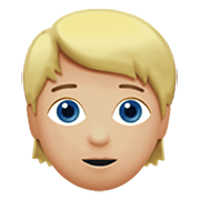 Émoji 👱🏼 Personne Blonde : Peau Moyennement Claire sur Apple iOS 13.3.