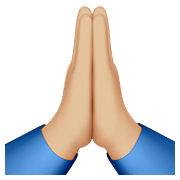 🙏🏼 Emoji Manos En Oración: Tono De Piel Claro Medio en Apple iOS 13.3.