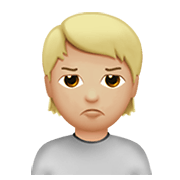 🙎🏼 Emoji Persona Haciendo Pucheros: Tono De Piel Claro Medio en Apple iOS 13.3.