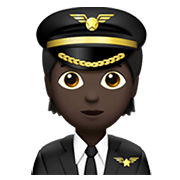 Emoji 🧑🏿‍✈️ Pilota: Carnagione Scura su Apple iOS 13.3.