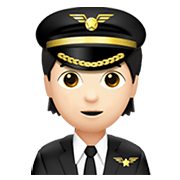 Émoji 🧑🏻‍✈️ Pilote : Peau Claire sur Apple iOS 13.3.