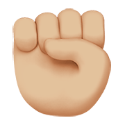 ✊🏼 Emoji erhobene Faust: mittelhelle Hautfarbe Apple iOS 13.3.