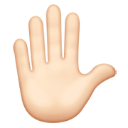 ✋🏻 Emoji erhobene Hand: helle Hautfarbe Apple iOS 13.3.