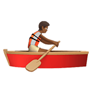 Emoji 🚣🏾 Persona In Barca A Remi: Carnagione Abbastanza Scura su Apple iOS 13.3.