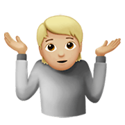 🤷🏼 Emoji Persona Encogida De Hombros: Tono De Piel Claro Medio en Apple iOS 13.3.