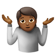 🤷🏾 Emoji Persona Encogida De Hombros: Tono De Piel Oscuro Medio en Apple iOS 13.3.