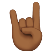 🤘🏾 Emoji Saudação Do Rock: Pele Morena Escura na Apple iOS 13.3.