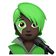 Emoji 🧑🏿‍🎤 Cantante: Carnagione Scura su Apple iOS 13.3.