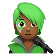 🧑🏾‍🎤 Emoji Cantante: Tono De Piel Oscuro Medio en Apple iOS 13.3.