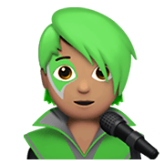 🧑🏽‍🎤 Emoji Cantante: Tono De Piel Medio en Apple iOS 13.3.