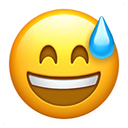 😅 Emoji Rosto Risonho Com Gota De Suor na Apple iOS 13.3.