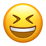 Emoji 😆 Sorriso A Bocca Aperta Con Occhi Chiusi su Apple iOS 13.3.